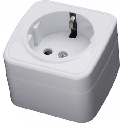 Розетка накладная 1-местная с/з, 250В, 16А, серия Basic, PST16-501-20, белый Feron 39033 фото 1