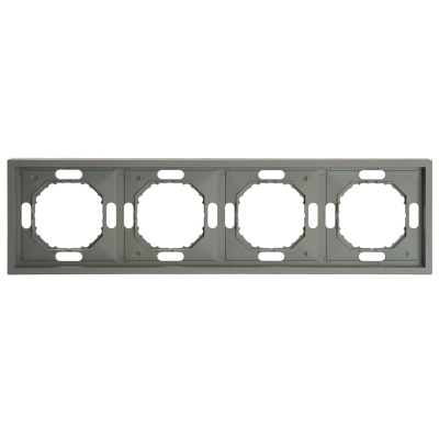 Рамка 4-местная (платиново-серый) soft touch Эмили STEKKER 49965 фото 1