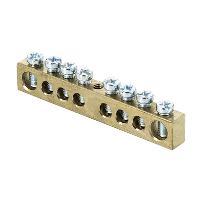 Шина PEN "ноль-земля" (6x9мм) 8 отверстий латунь крепеж по центру PROxima EKF sn0-63-08 фото 1