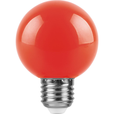 Лампа светодиодная, (3W) 230V E27 красный G60, LB-371 Feron 25905 фото 1
