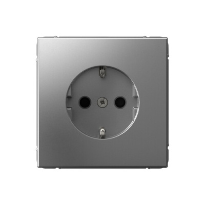 ARTGALLERY РОЗЕТКА с заземлением со шторками, 16А, механизм, СТАЛЬ Systeme Electric GAL000945 фото 1