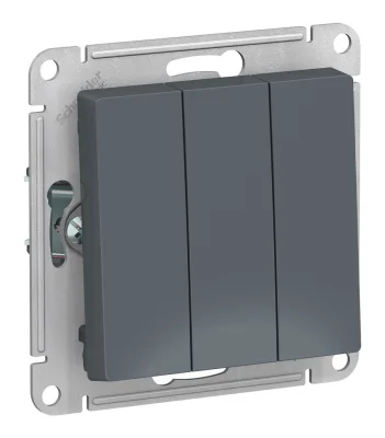 ATLASDESIGN 3-клавишный ВЫКЛЮЧАТЕЛЬ, сх.1+1+1, 10АХ, механизм, ГРИФЕЛЬ Systeme Electric ATN000731 фото 1