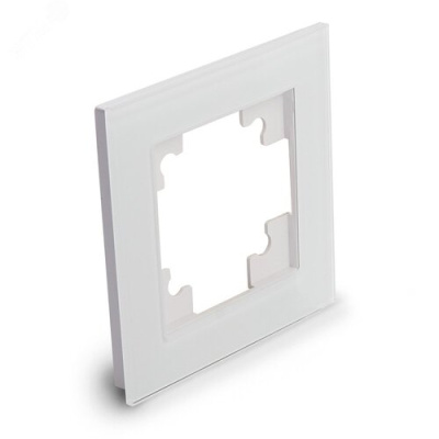 Рамка 1-местная, стекло, серия Катрин, GFR00-7001-01, белый STEKKER 39517 фото 1