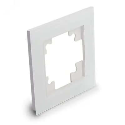 Рамка 1-местная, стекло, серия Катрин, GFR00-7001-01, белый STEKKER 39517 фото 1