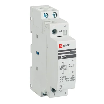 Контактор модульный КМ 20А NО+NC (1 мод.) PROxima EKF km-1-20-11 фото 1