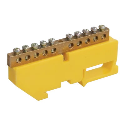 Шина PE "земля" на DIN-изол ШНИ-8х12-4-Д-Ж IEK YNN10-812-4D-K05 фото 1