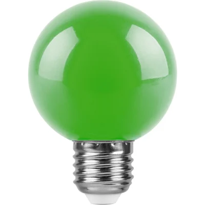 Лампа светодиодная, (3W) 230V E27 зеленый G60, LB-371 Feron 25907 фото 1
