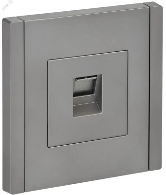 FORTE&PIANO Розетка компьютерная RJ45 кат.5E FP532 сталь IEK FP-K10-1-K46 фото 1