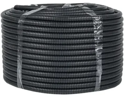 Труба гофр. негорючая безгалогеновая FRHF с протяжкой d25 мм (75 м) черная -Plast EKF FRHF-25 фото 1