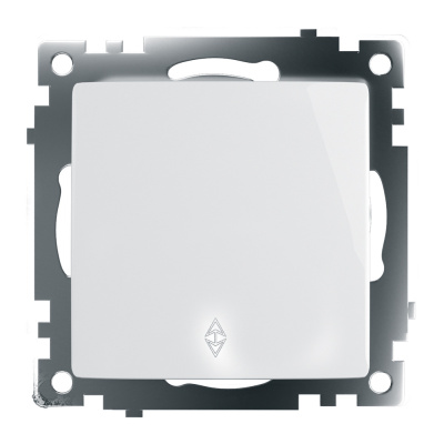 Переключатель 1-клавишный (механизм), 250В, 10А, серия Катрин, GLS10-7105-01, белый STEKKER 39572 фото 1