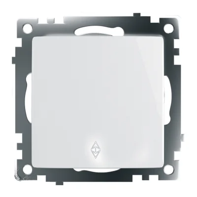 Переключатель 1-клавишный (механизм), 250В, 10А, серия Катрин, GLS10-7105-01, белый STEKKER 39572 фото 1