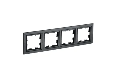 BRITE Рамка 4-мест. РУ-4-БрЧ черн. IEK BR-M42-K02 фото 1