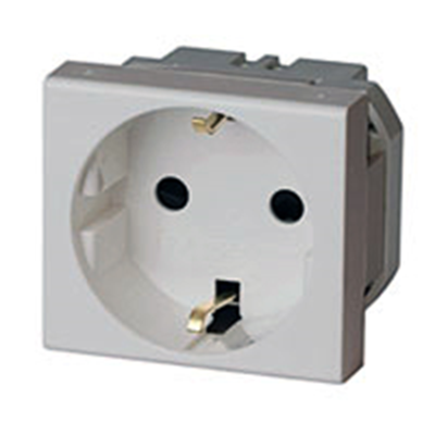 Розетка силовая 2Р+Е, со шторками, «Viva», 2 мод., серая DKC 45025 фото 1