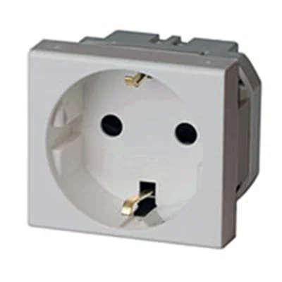 Розетка силовая 2Р+Е, со шторками, «Viva», 2 мод., серая DKC 45025 фото 1