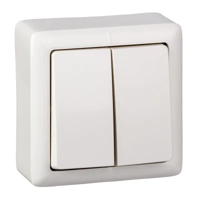 ХИТ О/У 2-клавишный ВЫКЛЮЧАТЕЛЬ 6А, 250В, БЕЛЫЙ. Россия Systeme Electric VA56-232-B фото 1