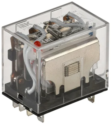 Реле РЭК77/4(LY4) с индикацией 10А 12В DC IEK RRP10-4-10-012D-LED фото 1