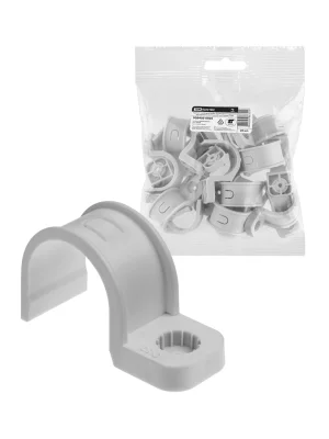 Крепеж-скоба для трубы 32 мм односторонняя для прямого монтажа (20 шт.) серая TDM SQ040 TDM Electric фото 1