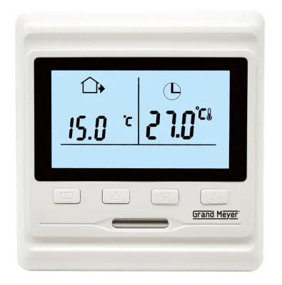 Терморегулятор программируемый дисплей датчик пола; датчик воздуха 3.6кВт 16А белый HW50 Grand Meyer фото 1