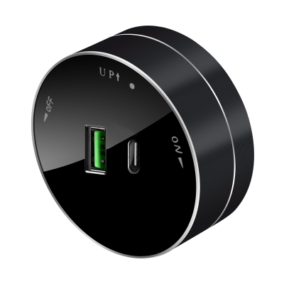 Розетка 2хUSB (тип А+С) 18Вт, 5В/3А MultiTrack Антрацит Systeme Electric MTK13003B фото 1