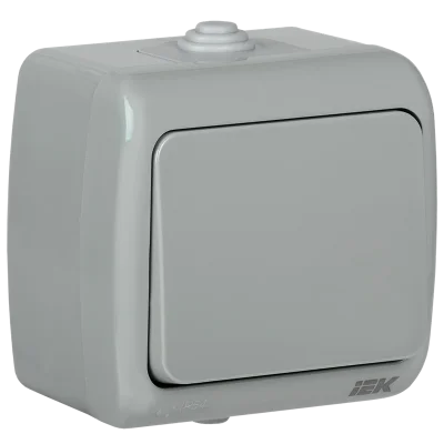 AQUATIC Выключатель 1-клавишный для открытой установки 10А IP54 ВС-20-1-0-А IEK EVA10-K03-10-54 фото 1