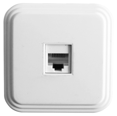 Розетка компьютерная 1-местная RJ-45, PST00-21-20 (РК8-01), белый STEKKER 39706 фото 1