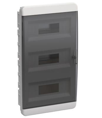 TEKFOR Корпус пластиковый ЩРВ-П-36 IP41 черная прозрачная дверь IEK TF5-KP12-V-36-41-K01-K03 фото 1