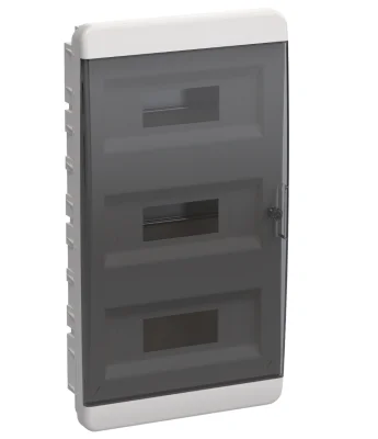 TEKFOR Корпус пластиковый ЩРВ-П-36 IP41 черная прозрачная дверь IEK TF5-KP12-V-36-41-K01-K03 фото 1
