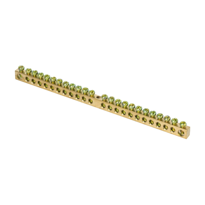 Шина PEN "ноль-земля" (6х9мм) 24 отверстия латунь крепеж по центру PROxima EKF sn0-63-24 фото 1