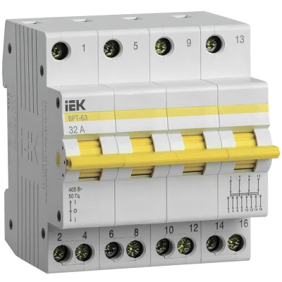 Выключатель-разъединитель трехпозиционный ВРТ-63 4P 32А IEK MPR10-4-032 фото 1