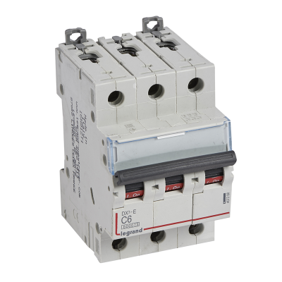 Автоматический выключатель DX³-E 6000 - 6 кА - тип характеристики C - 3П - 230/400 В~ - 6 А - 3 моду фото 1