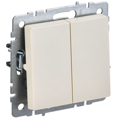 BRITE Выключ. 2-кл. 10А ВС10-2-0-БрКр беж. IEK BR-V20-0-10-K10 фото 1