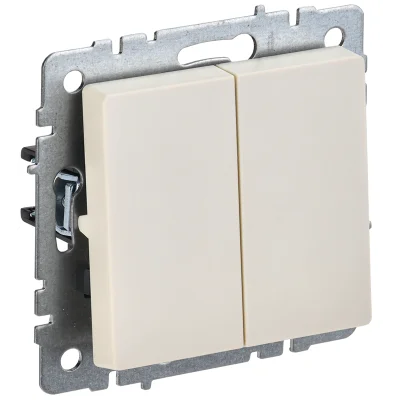 BRITE Выключ. 2-кл. 10А ВС10-2-0-БрКр беж. IEK BR-V20-0-10-K10 фото 1