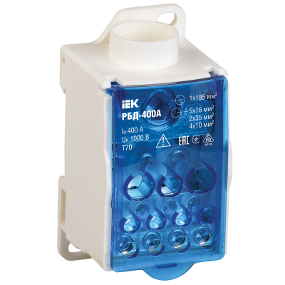 Распределительный блок на DIN-рейку РБД-400А IEK RBD-400 фото 1