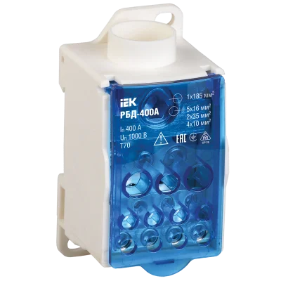Распределительный блок на DIN-рейку РБД-400А IEK RBD-400 фото 1