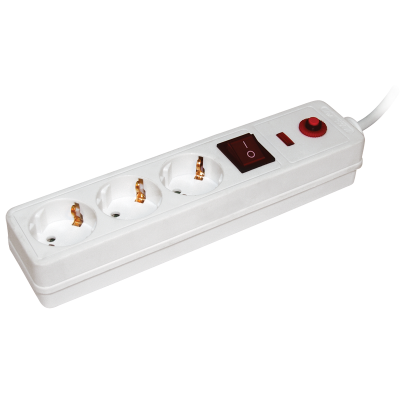 Сетевой фильтр СФ-03К 16А 3 места 2P+PE/1,5м 3х1мм2 IEK WFP10-16-03-01-N фото 1