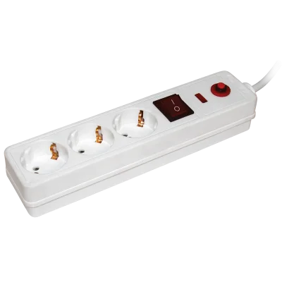 Сетевой фильтр СФ-03К 16А 3 места 2P+PE/1,5м 3х1мм2 IEK WFP10-16-03-01-N фото 1