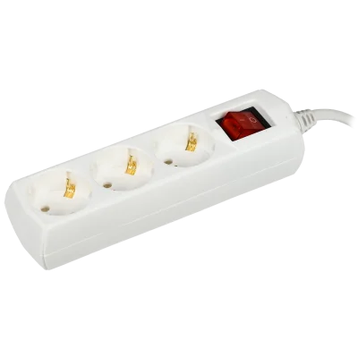 Удлинитель У03В 3 места 2P+PE/7м 3х1мм2 10А/250В GENERICA WYP10-10-03-07-ZK-G фото 1