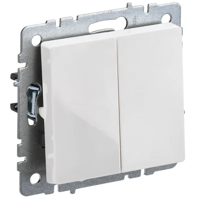 BRITE Выключ. 2-кл. 10А ВС10-2-0-БрБ бел. IEK BR-V20-0-10-K01 фото 1