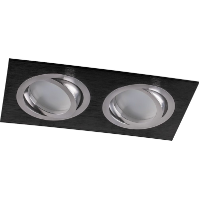 Светильник потолочный встраиваемый, MR16 G5.3, черный-хром DL2802 Feron 32641 фото 1