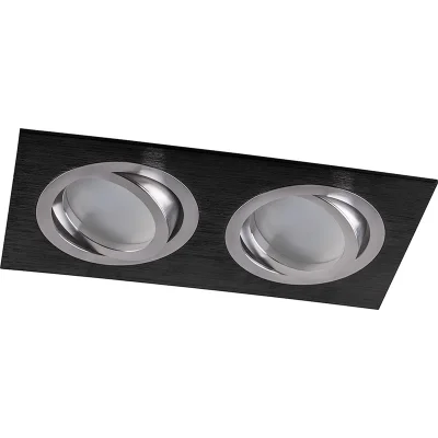 Светильник потолочный встраиваемый, MR16 G5.3, черный-хром DL2802 Feron 32641 фото 1