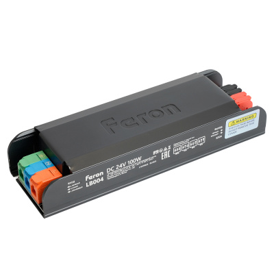 Трансформатор электронный для светодиодной ленты с плавным пуском и диммированием 100W 24V IP20, кли фото 1