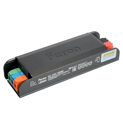 Трансформатор электронный для светодиодной ленты с плавным пуском и диммированием 100W 24V IP20, кли фото 1