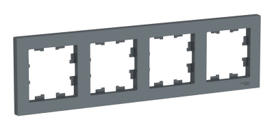 ATLASDESIGN 4-постовая РАМКА, универсальная, ГРИФЕЛЬ Systeme Electric ATN000704 фото 1