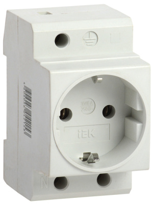 Розетка РАр10-3-ОПс заземлением на DIN-рейку IEK MRD10-16 фото 1