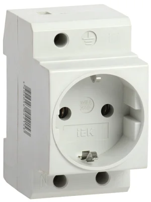 Розетка РАр10-3-ОПс заземлением на DIN-рейку IEK MRD10-16 фото 1