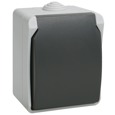 FORS Розетка 1-местная с заземлением для открытой установки 16А IP54 РСб20-3-ФСр серый ERS12-K03 IEK фото 1