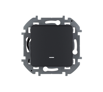 Выключатель одноклавишный с подсветкой/индикацией - INSPIRIA - 10 AX - 250 В~ - антрацит 673 Legrand фото 1