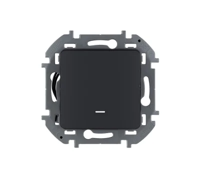 Выключатель одноклавишный с подсветкой/индикацией - INSPIRIA - 10 AX - 250 В~ - антрацит 673 Legrand фото 1