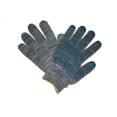 Перчатки 10 класс (5) с ПВХ ,серые ЛидерТекс LT-PER-10-(5)-PVH-GR фото 1