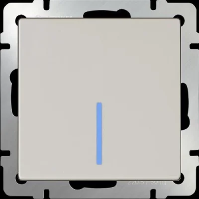 Выключатель одноклавишный проходной с подсветкой (слоновая кость) W1112103 Werkel a051463 фото 1
